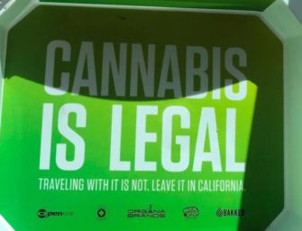 Another cultural tipping point? Cannabis ads appear in TSA checkpoint trays at a Calif. airport
